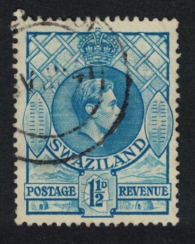 Swaziland Portrait of King George VI Inscr below portrait 1½d T2 1938 Canc