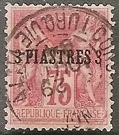 France-Off. Turkey  4 Used 1885 3pi on 75c Peace & Commerce