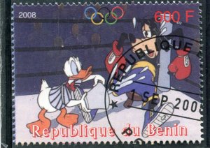 Benin 2008 DISNEY CHARACTERS Beijing Olympics 2008 1v Perforated Fine Used VF