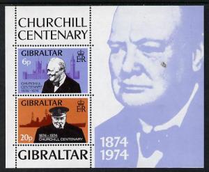 Gibraltar 1974 Churchill Birth Centenary m/sheet unmounte...