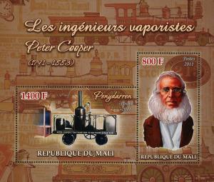 Steam Engineer Peter Cooper Souvenir Sheet of 2 Stamps Mint NH