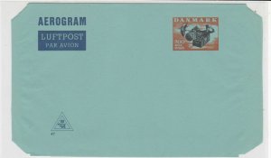 denmark luftpost aerogram unused stamps cover ref 19639