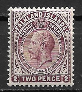 1912 Falkland Islands #32  3p King George V MH