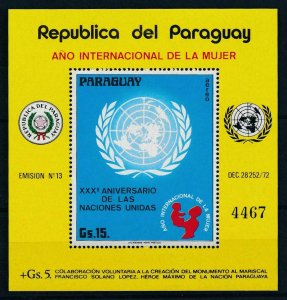 [105597] Paraguay 1975 United Nations year of the woman Souvenir Sheet MNH