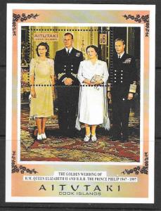 AITUTAKI SGMS698 1997 GOLDEN WEDDING MNH