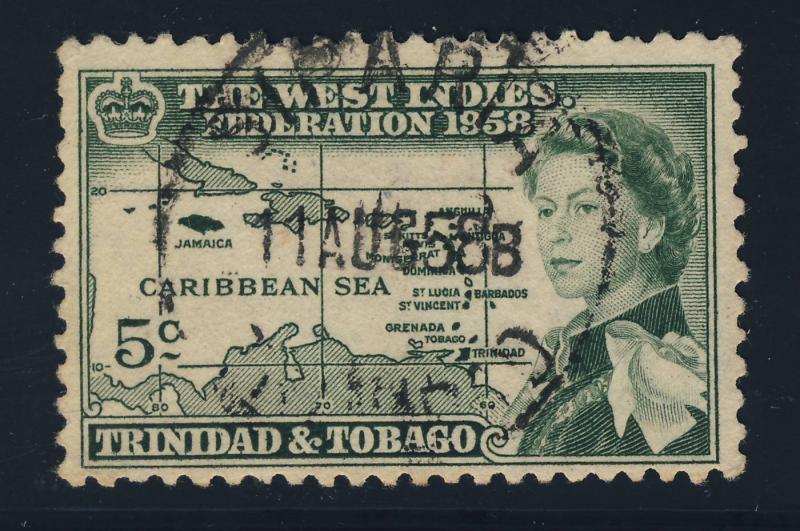 TRINIDAD & TOBAGO - 1958 - SG 281 CANCELLED SIPARIA / TRINIDAD POSTMARK - 