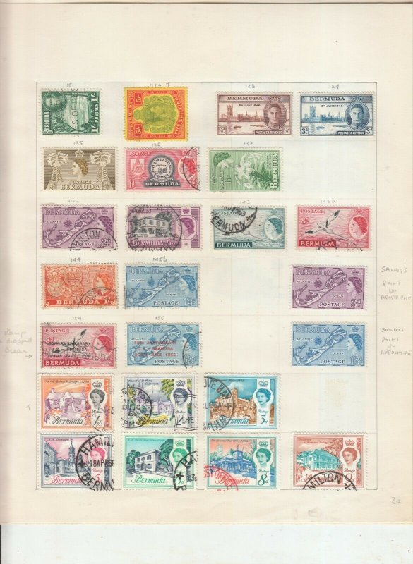 BERMUDA 4 ALBUM PAGES MINT/USED VALUES/SETS  2