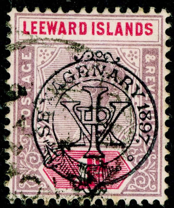 LEEWARD ISLANDS SG10, 1d dull mauve & rose, USED. Cat £24.