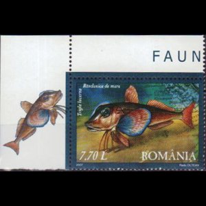 ROMANIA 2007 - Scott# 4919 Black Sea Fish w/lab. 7.7l NH