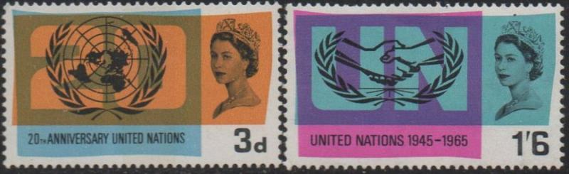 Great Britain  1965 20th Anniversary of UN and ICY MNH