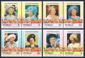 Tuvalu 311-314 ab,MNH.Mi 308-315. Queen Mother Elizabeth,85th birthday,1985.