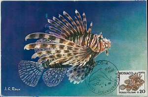 32622 MAXIMUM CARD Maximaphilia: FISH marine life - MONACO 1960-