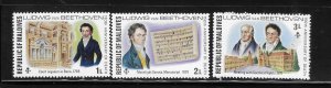 Maldives islands 1977 Ludwig van Beethoven composer Sc 669-671 MNH A1716