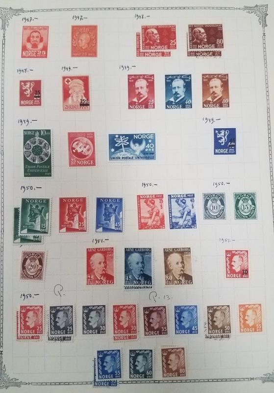 NORWAY Collection 1855-1965 on homemade pages, Mint & Used, Scott $4,523.00