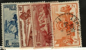 French West Africa #36-7, 39 MH, 45 used