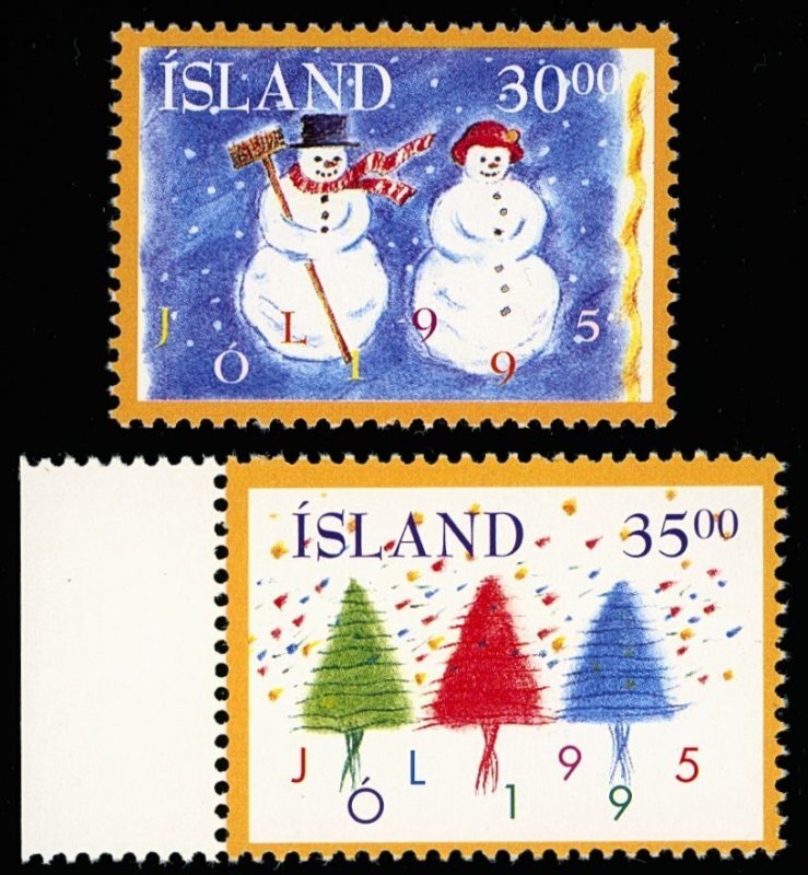 ICELAND 811-12 VF/NH - 1995 Christmas Issue - Complete Set - P.O. Fresh