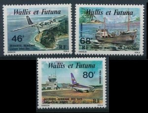 1979 Wallis and Futuna 328-330 Airplanes and ships 7,00 €