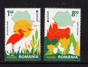 Romania #5356-57  (2012 Europa Tourism set) VFMNH CV $5.85