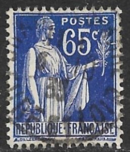 FRANCE 1932-39 65c Peace with Olive Branch Issue Sc 271 VFU