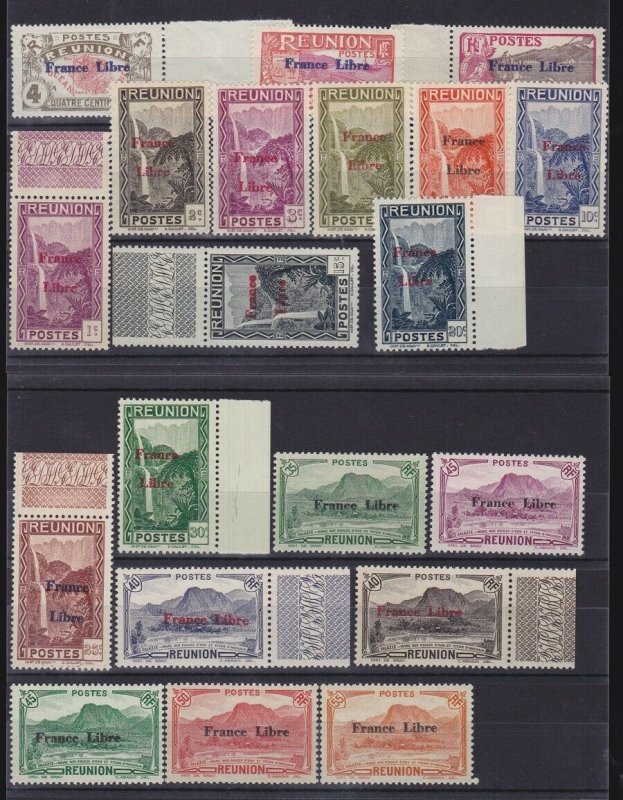 Reunion France 1943 FRANCE LIBRE sets MNH ** . Maury Cat €290 