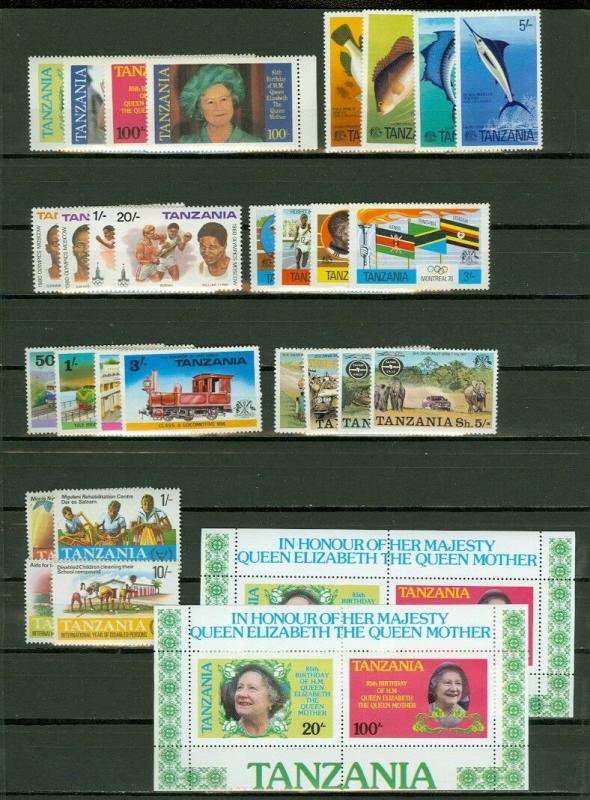 EDW1949SELL : TANZANIA Nice all VF MNH collection of Cplt sets & S/S 1-2 of each