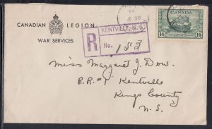 Canada - Dec 2, 1943 Kentville, NS Registered Domestic Cover