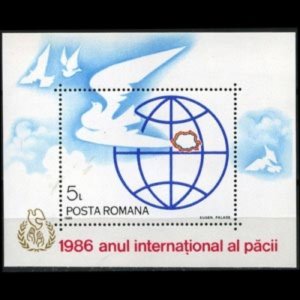 ROMANIA 1986 - Scott# 3404 S/S Intl.Peace Year NH