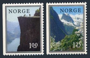 Norway 677-678, MNH. Michel 726-727. Pulpit, Lyse Fjord, Gulleplet peak. 1976.