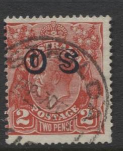 Australia - Scott O8 - KGV Head -1932 - VFU - Wmk 228 -Overprint OS-  2p Stamp
