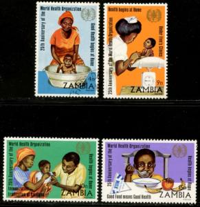 ZAMBIA Sc#108-111 SG#199-202 1973 WHO Set with Rare 4n Value VF Used/MH