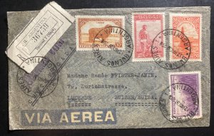 1937 Buenos Aires Argentina Registered Airmail Cover To Lucerne Switzerland