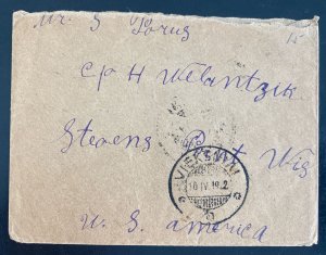 1919 Viekaniai Lithuania Cover To Stevens Point Wi Usa