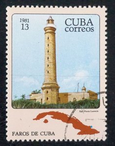 CUBA Sc# 2441  LIGHTHOUSES architecture  13c Lucrecia Point 1981  used cto