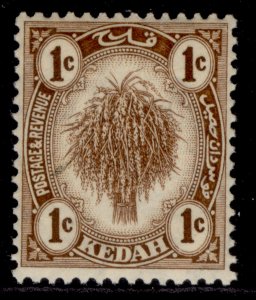 MALAYSIA - Kedah GV SG26, 1c brown, VLH MINT.