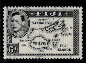 FIJI GVI SG260, 6d black, FINE USED.