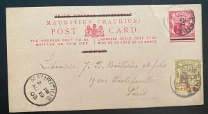 1903 Curepipe Mauritius Postal Stationery Postcard Cover To Paris France