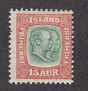 Iceland # 77, Kings Christian IX & Frederik VIII, Mint Hinged, 1/3 Cat