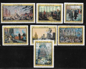 Cuba 1290-1296 50th Anniversary October Revolution set MNH