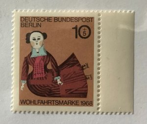 Germany, Berlin 1968 Scott 9NB57 MNH - 10 + 5pf, 19th century dolls