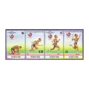 Nevis 569 ad strip,569e,MNH.Michel 492-495,Bl.18. Olympics Seoul-1988.Running.