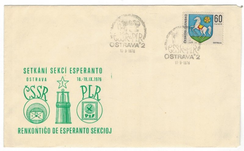 Czechoslovakia 1976 Esperanto Cover Special Cancellation Exhibition Poland