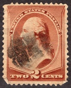 1883, US 2c, Washington, Used, Sc 210