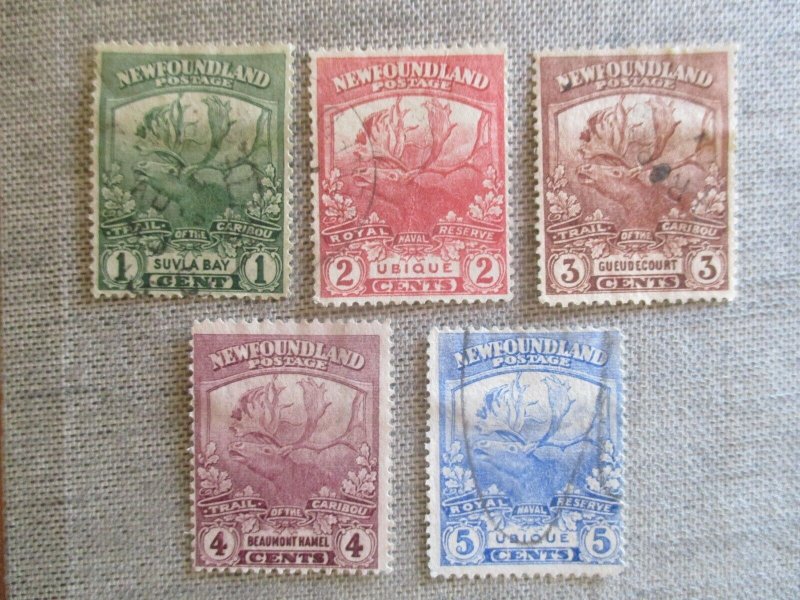 Newfoundland, Scott#115-119, used