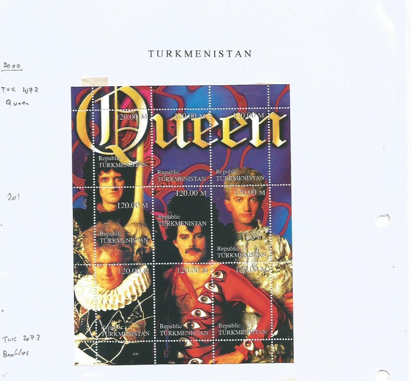 TURKMENISTAN - 2000 - Queen - Perf 9v Sheet - M L H -Private Issue