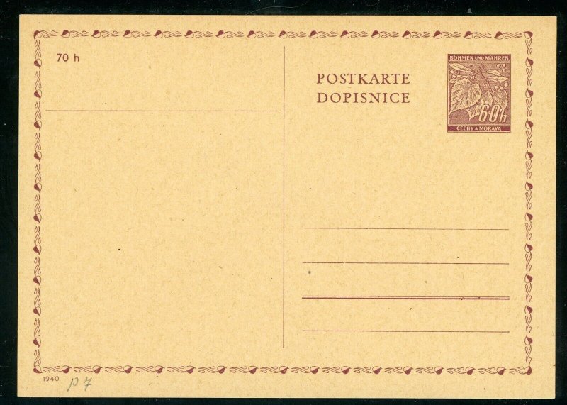 Czechoslovakia 1942 Bohemia Moravia Postcard  Germany Occ Cover F692