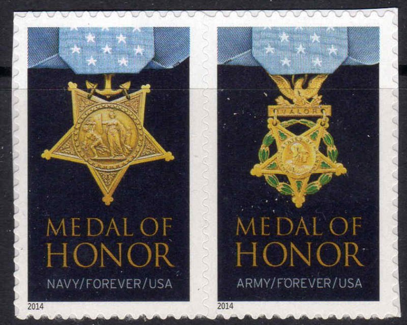 2014 Scott #4822-4823 Forever Army and Navy Medal of Honor  MNH