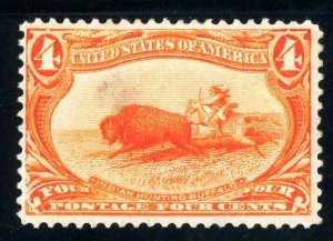 USAstamps Unused FVF US 1898 Trans-Mississippi Hunting Scott 287 OG MHR