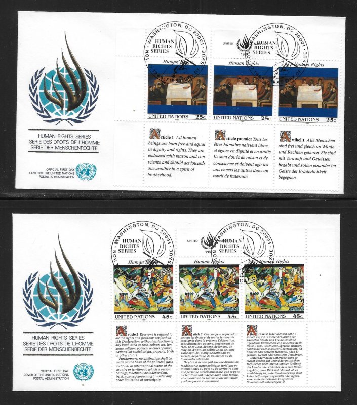 United Nations NY 570-1 HR Declaration Geneva Cachet FDC First Day Cover