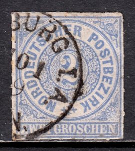 North German Confederation - Scott #5 - Used - Toning, crease LL - SCV $3.25