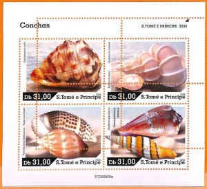 A6759 - SAO TOME & PRINCIPE, Error, 2020, MISSPERF MINIATURE SHEET: Sea shells